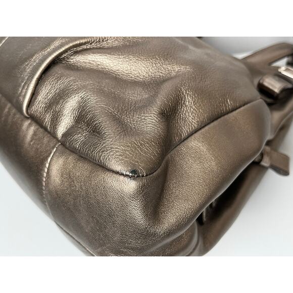 Coach Madison Metallic Silver Leather Hobo Shoulder Bag - Picture 11 of 16